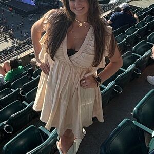 Blush/Tan Baby Doll Dress